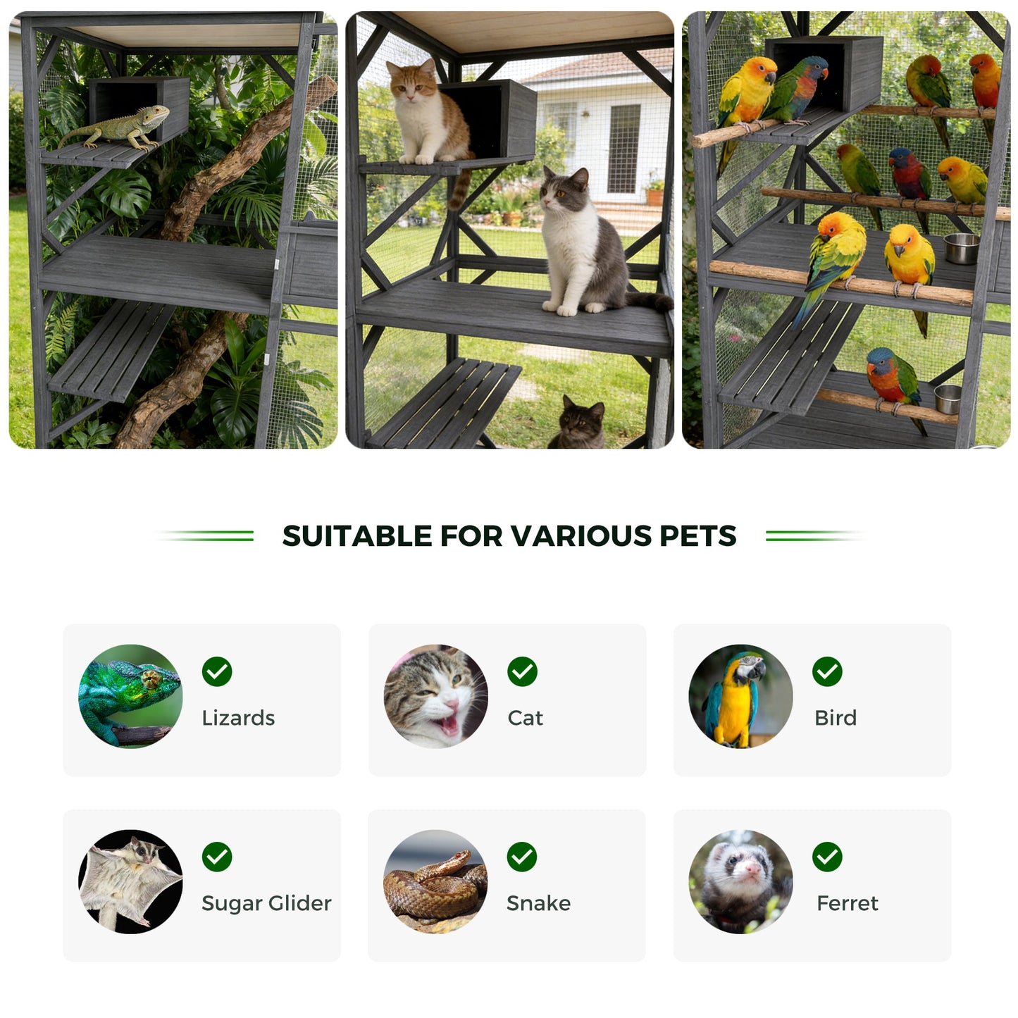 Advwin 4 Tiers Catio Outdoor Cat Enclosure