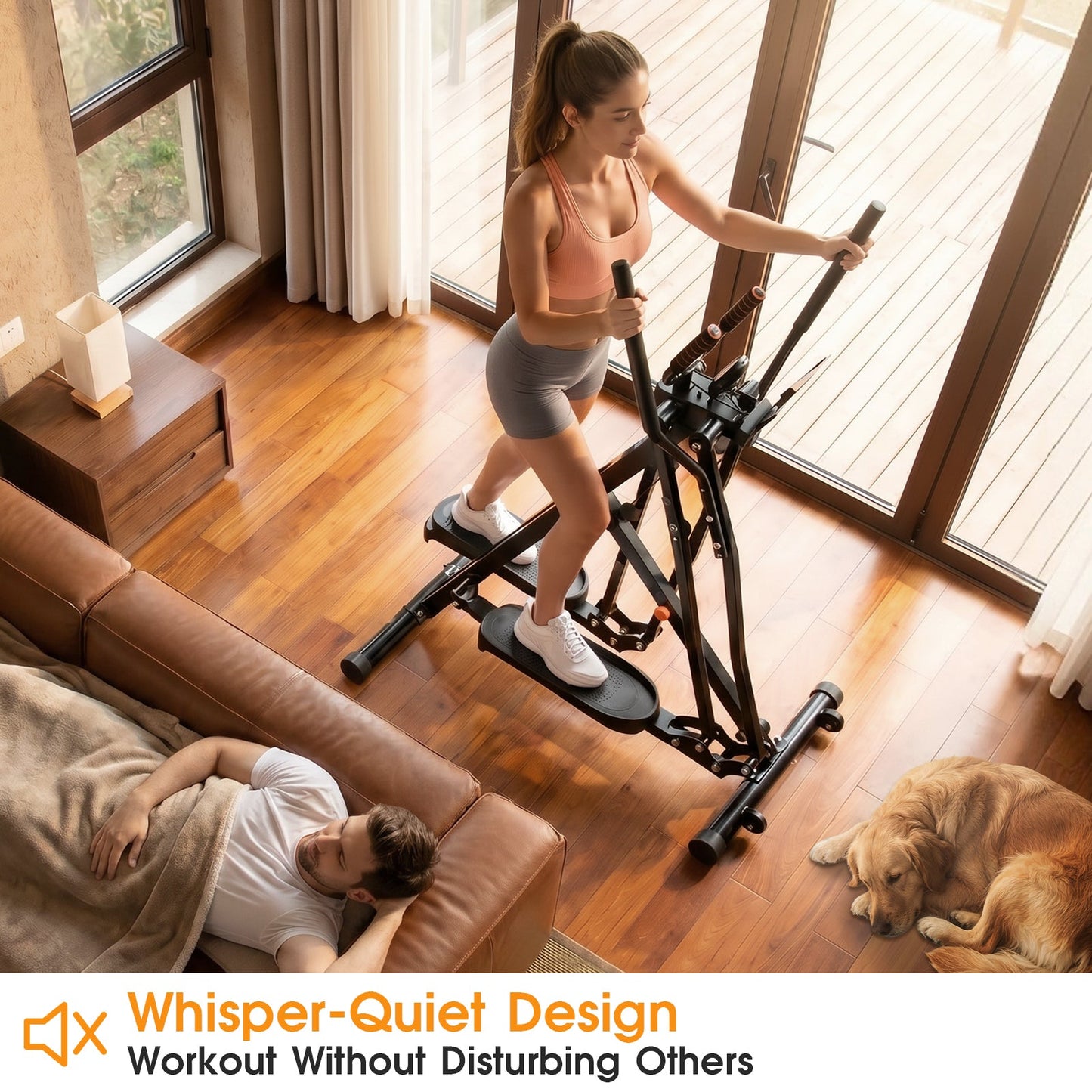 Advwin Foldable Air Walker Exercise Machine w/ Heart Rate Monitor