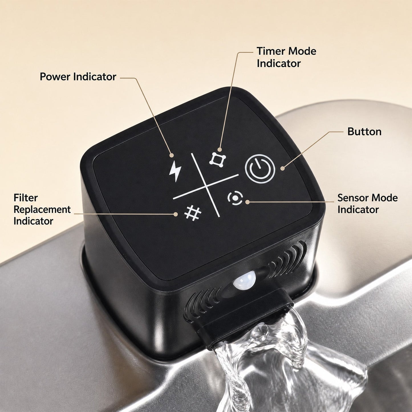 Advwin 9L Wireless Pet Water Fountain with Adjustable Heights