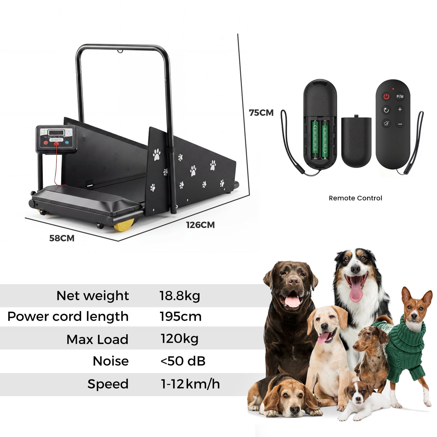 Advwin Indoor Pet Treadmill w/ 360° Rotatable Display