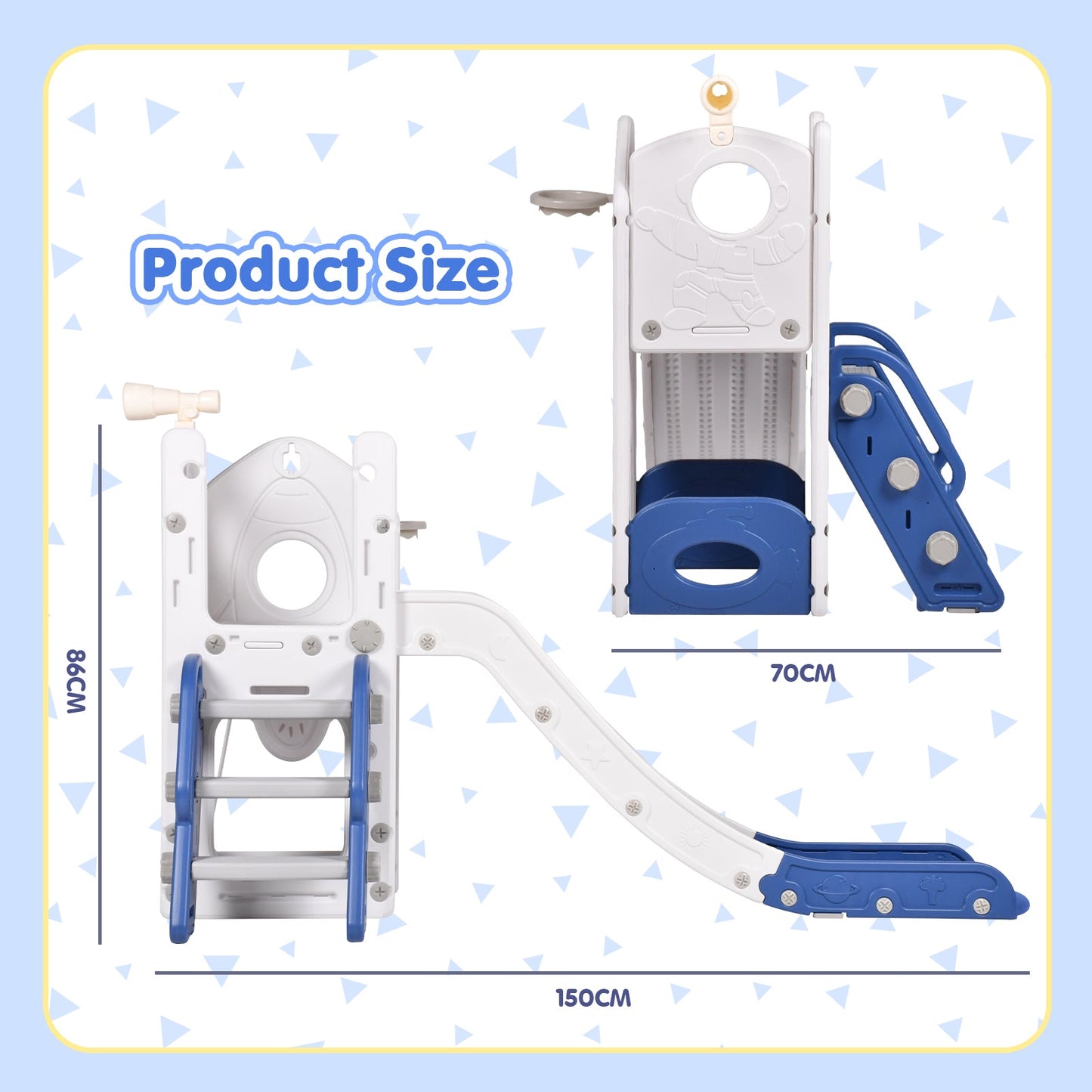 Advwin 6 in 1 L-Shaped Toddler Slide Indoor Baby Slide