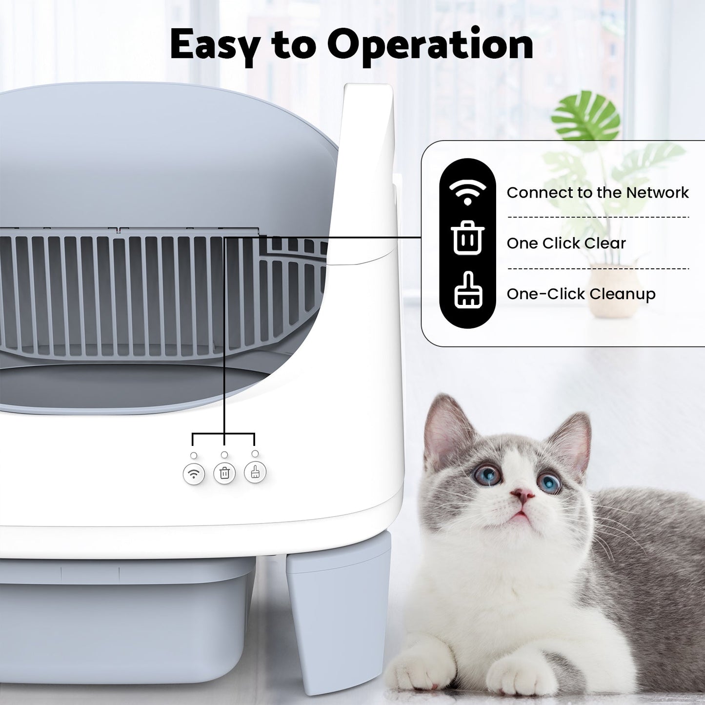 Advwin Self Cleaning Cat Litter Box w/ App Control