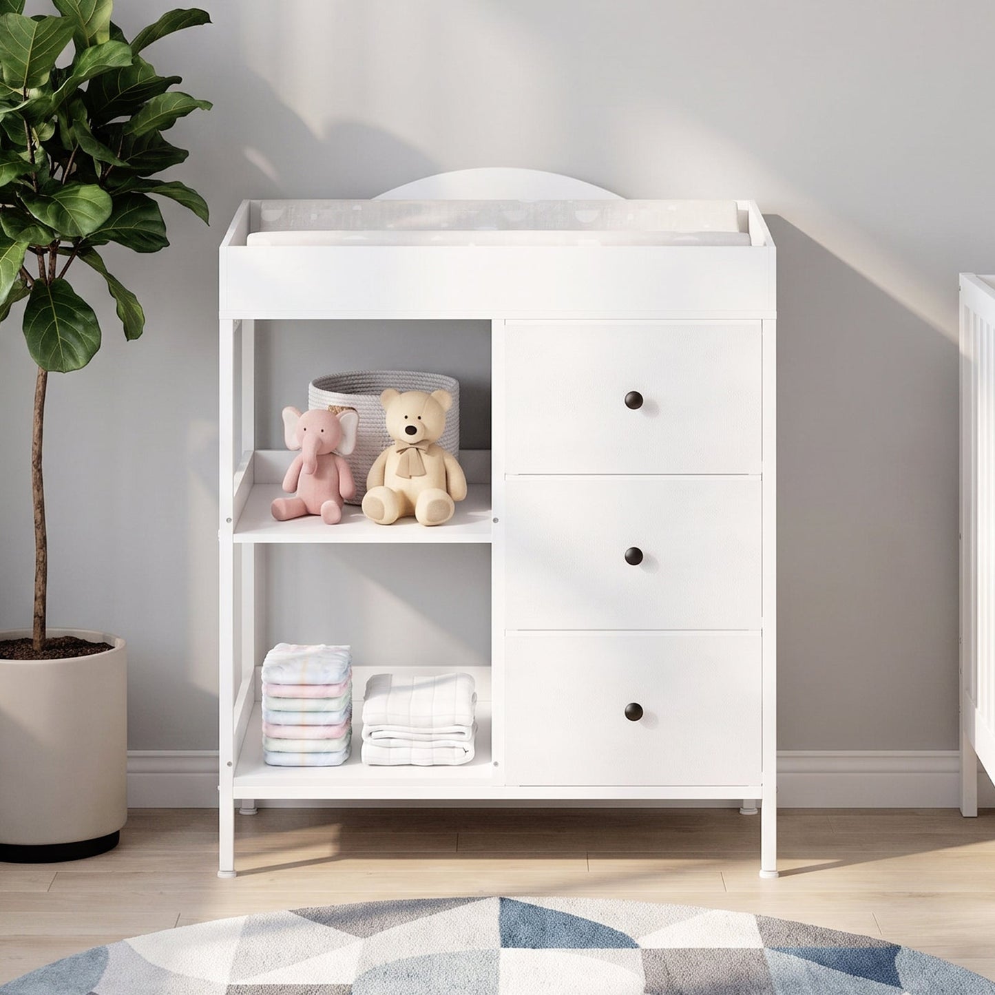 Advwin Baby Change Table with Casters & Drawers