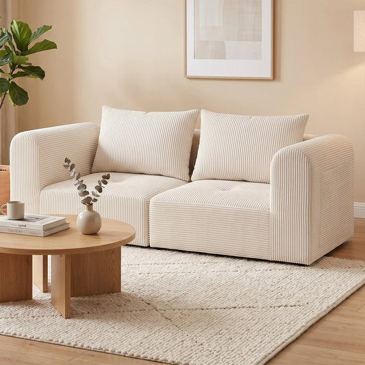Advwin 172cm Modular Corduroy 3-in-1 Sofa Lounger