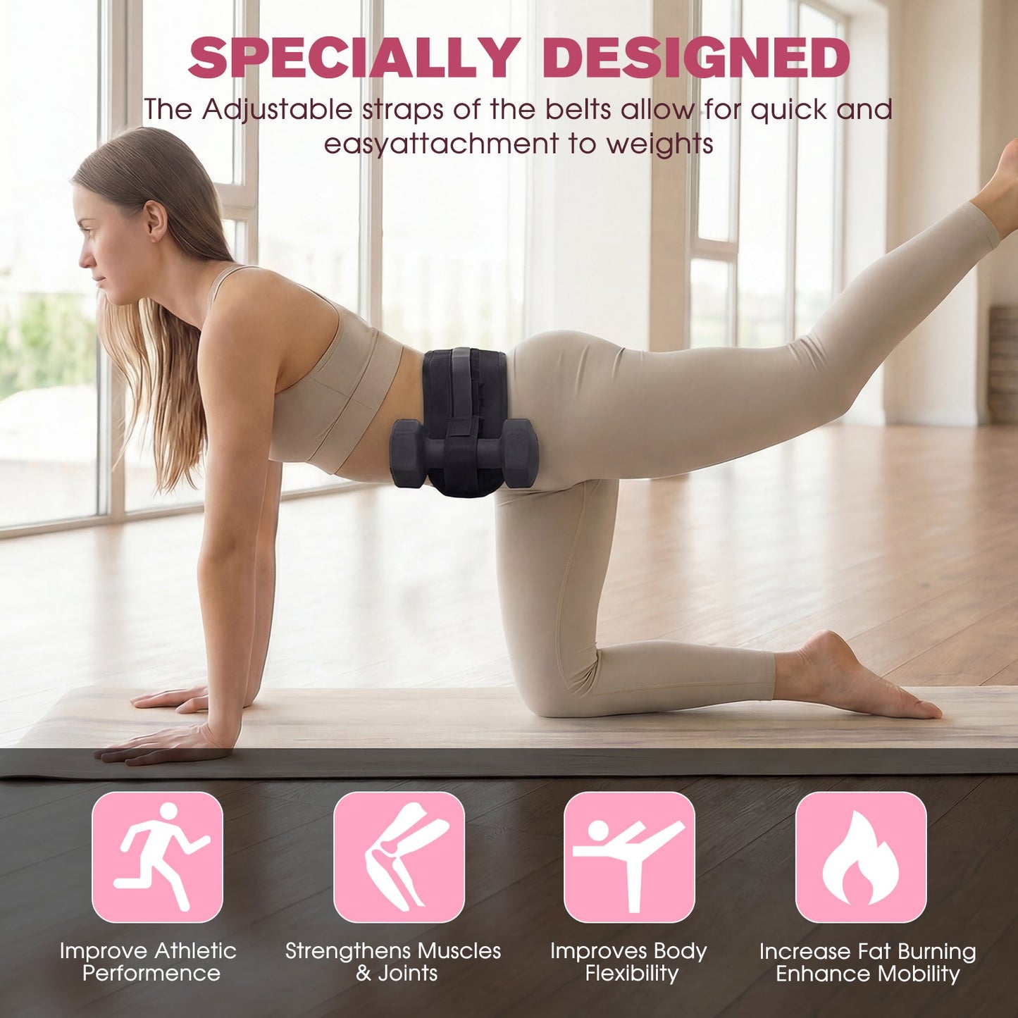 Advwin Hip Thrust Belt for Dumbbells and Kettlebells