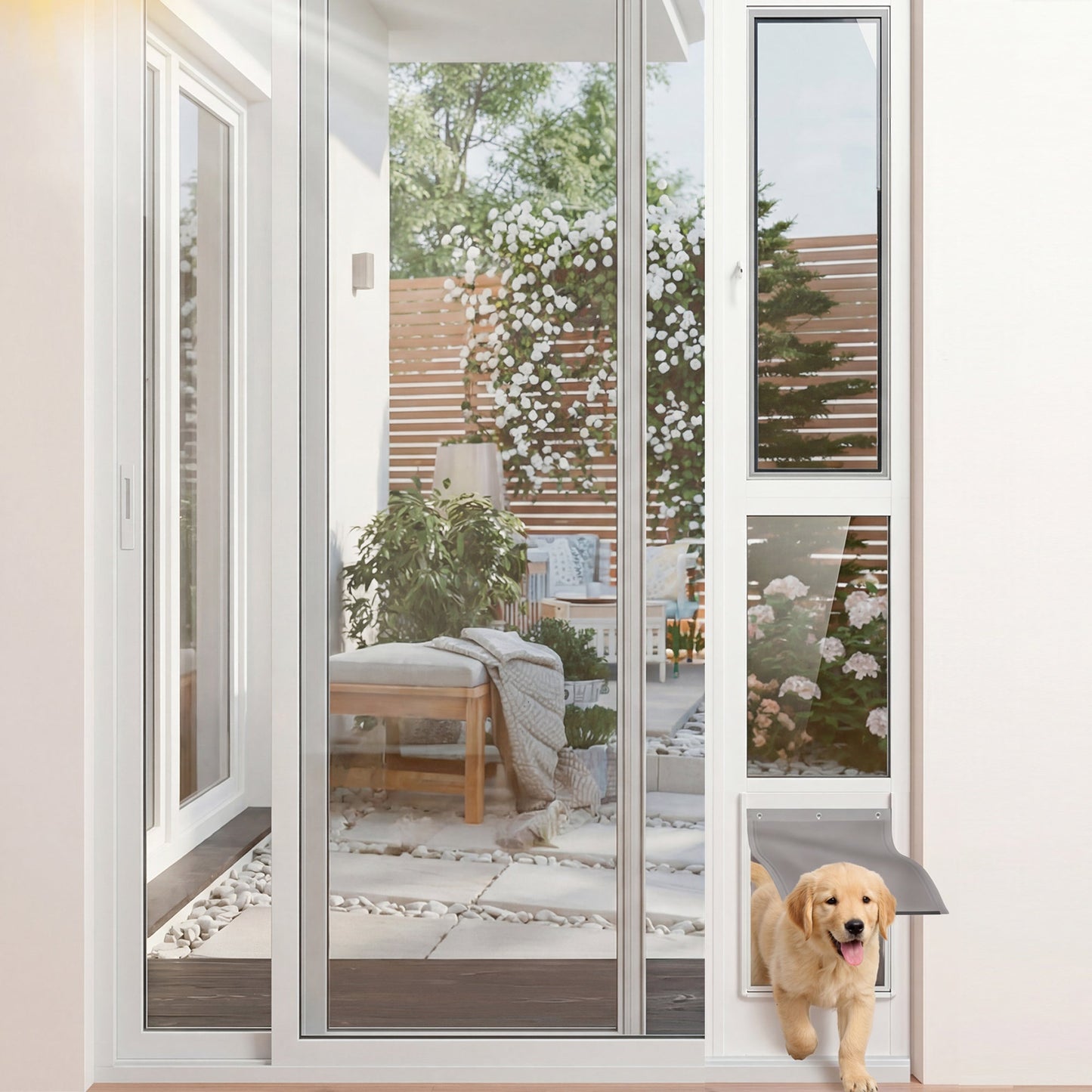 Advwin Aluminum Dog Door Adjustable Height Small