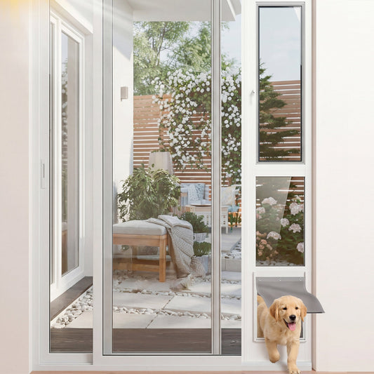 Advwin Aluminum Dog Door Adjustable Height Small