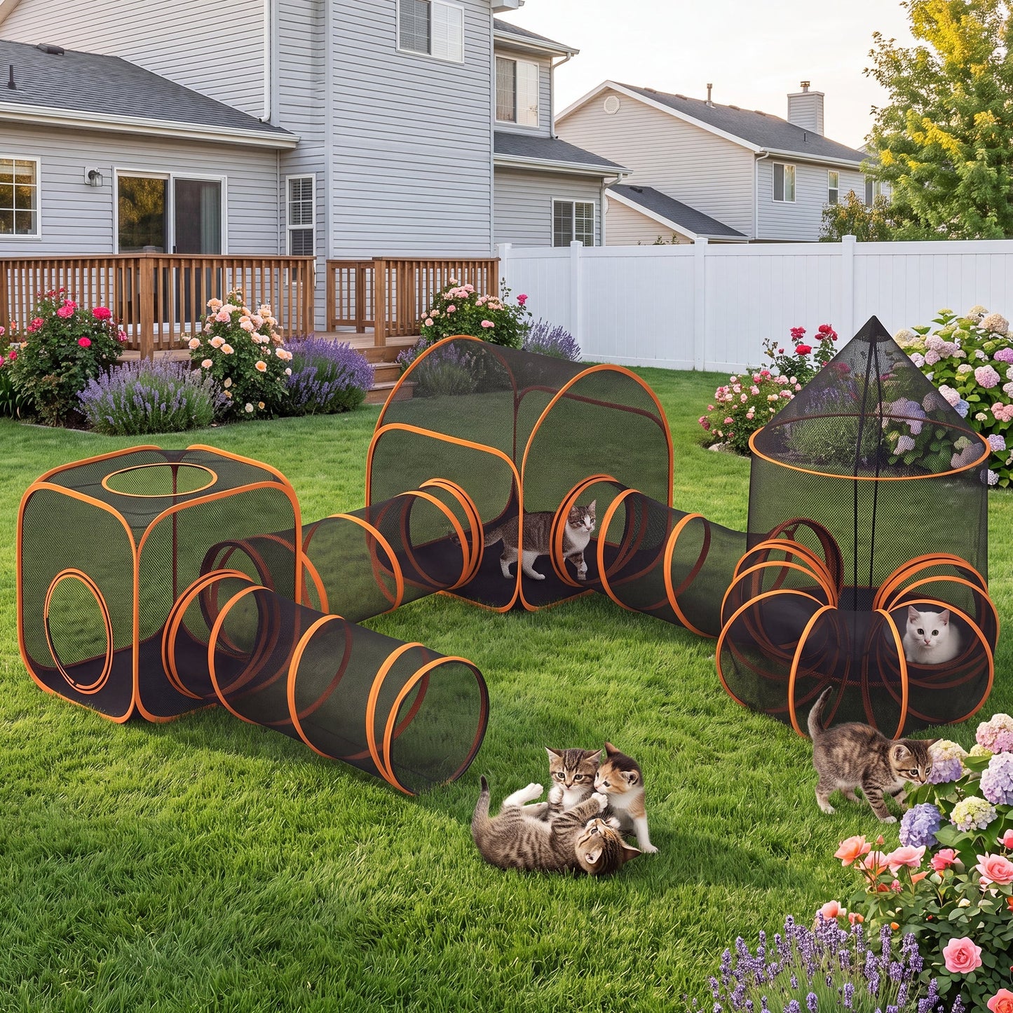 Advwin 7-in-1 DIY Cat Enclosure Outdoor Playpen