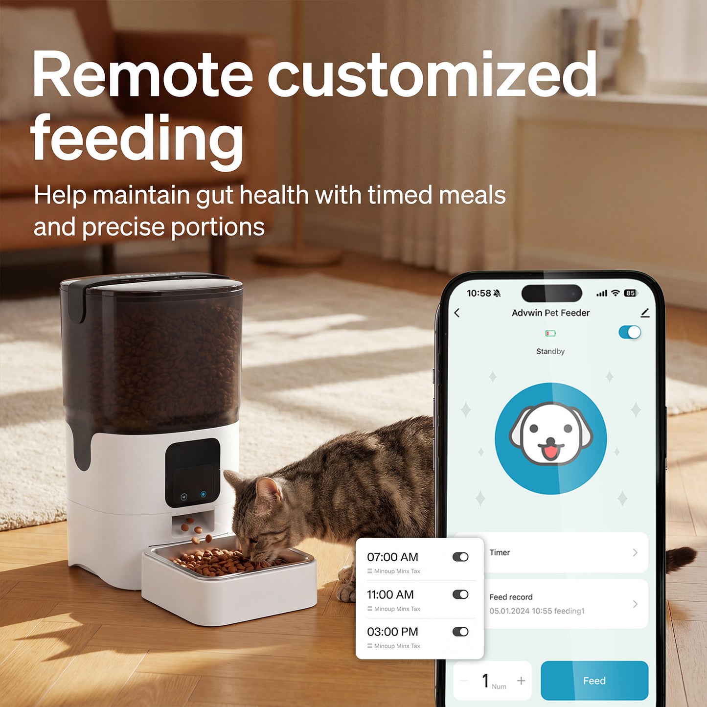 Advwin 6L Automatic Pet Feeder 5G WiFi