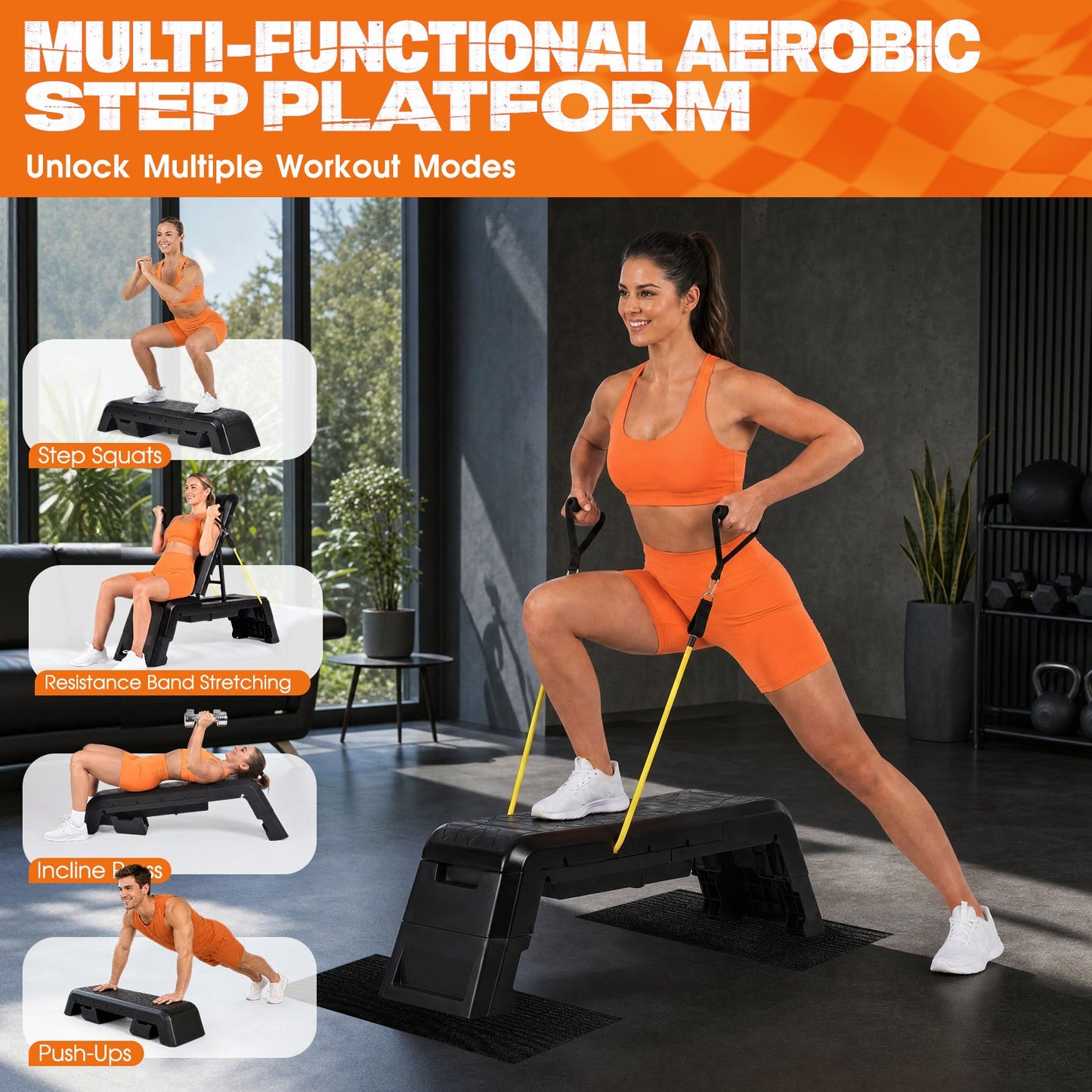 Advwin Adjustable Aerobic Step Workout Bench