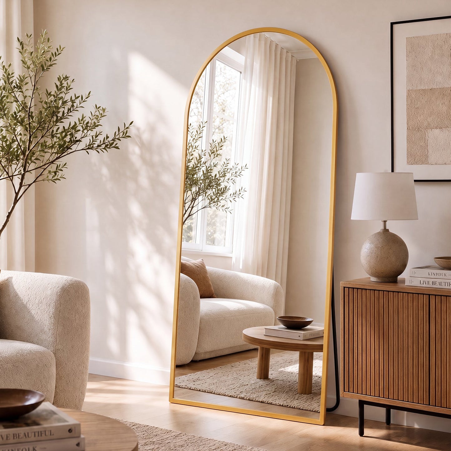 Advwin 180 x 80cm Arched Full Length Floor Mirror
