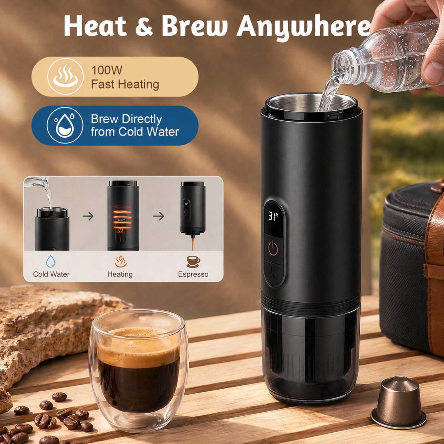Advwin Portable Espresso Machine with Heating Function