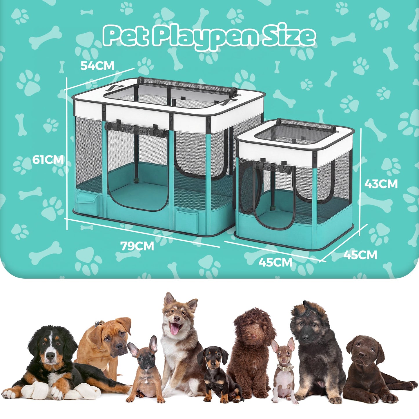 Advwin 2-in-1 Foldable Pet Playpen for Dogs & Cats
