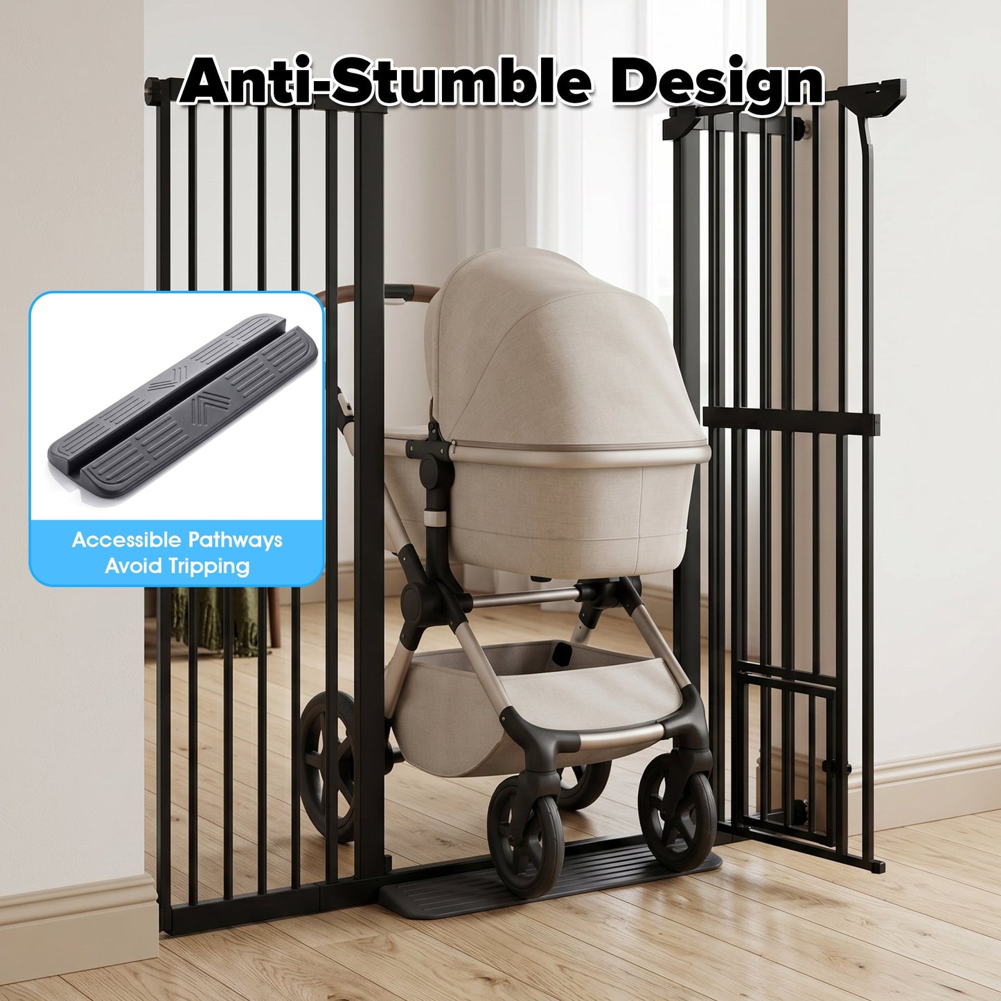 Advwin 150cm Extra Tall Pet Gate with Small Cat Door