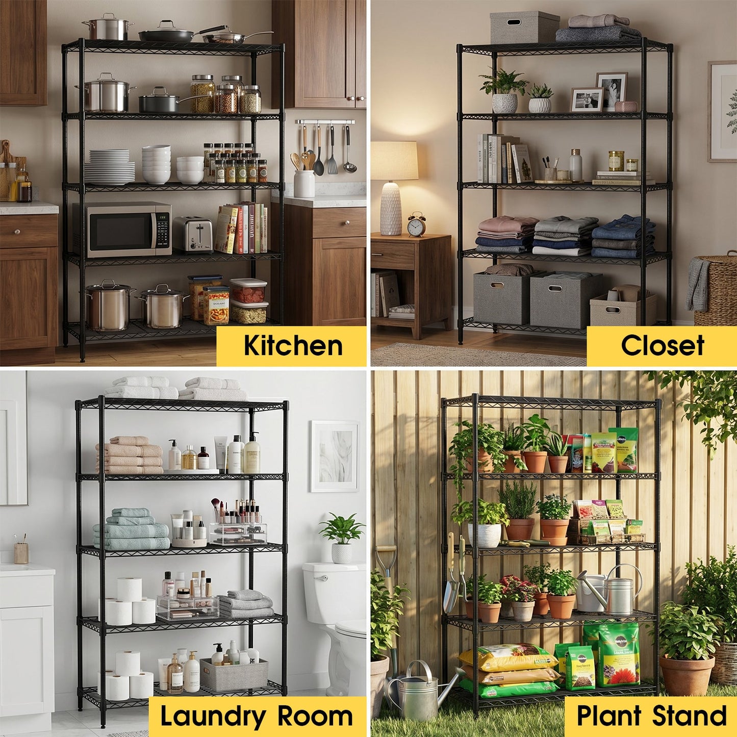 Advwin Metal Storage Shelf Organizer 5 Tier