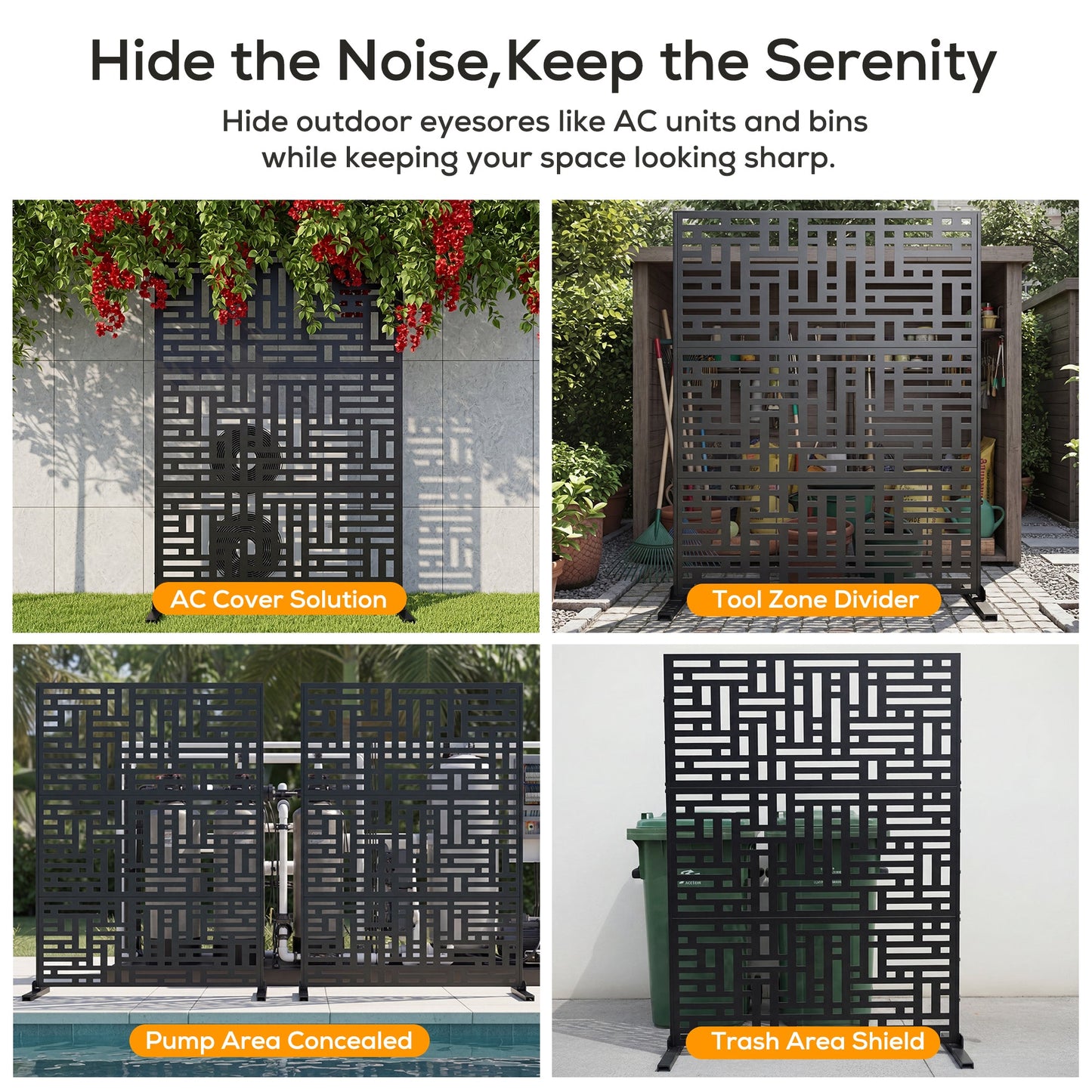 Advwin Geometric Metal Privacy Screen 119x183.5cm