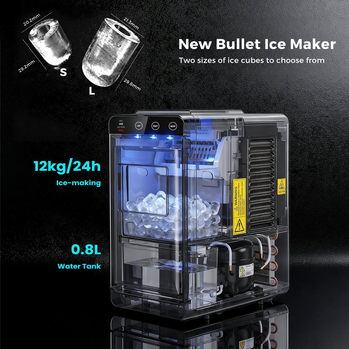 Advwin Countertop Ice Maker Machine 26Lbs/24H Ice Machine