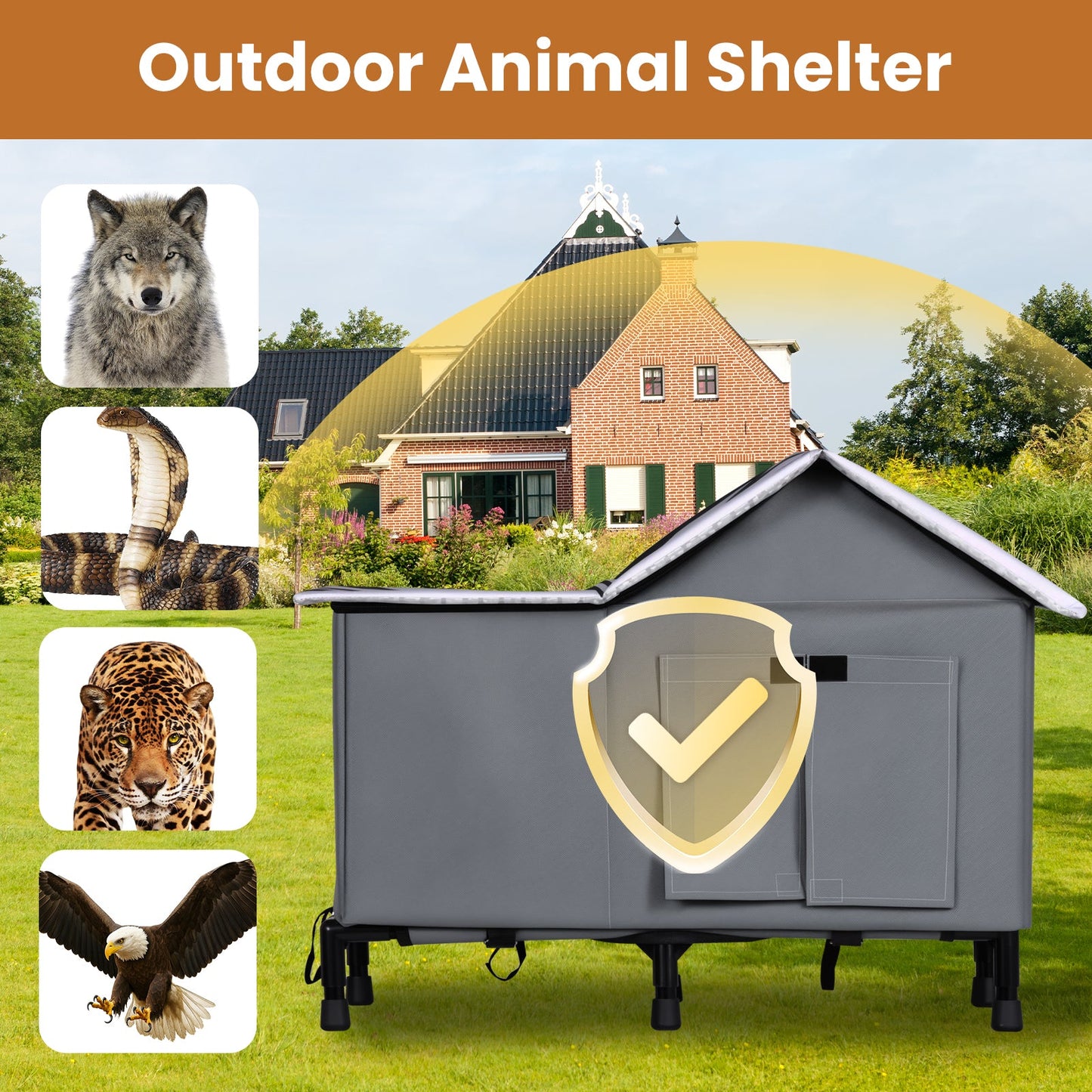 Advwin Weatherproof Outdoor Elevated Cat House