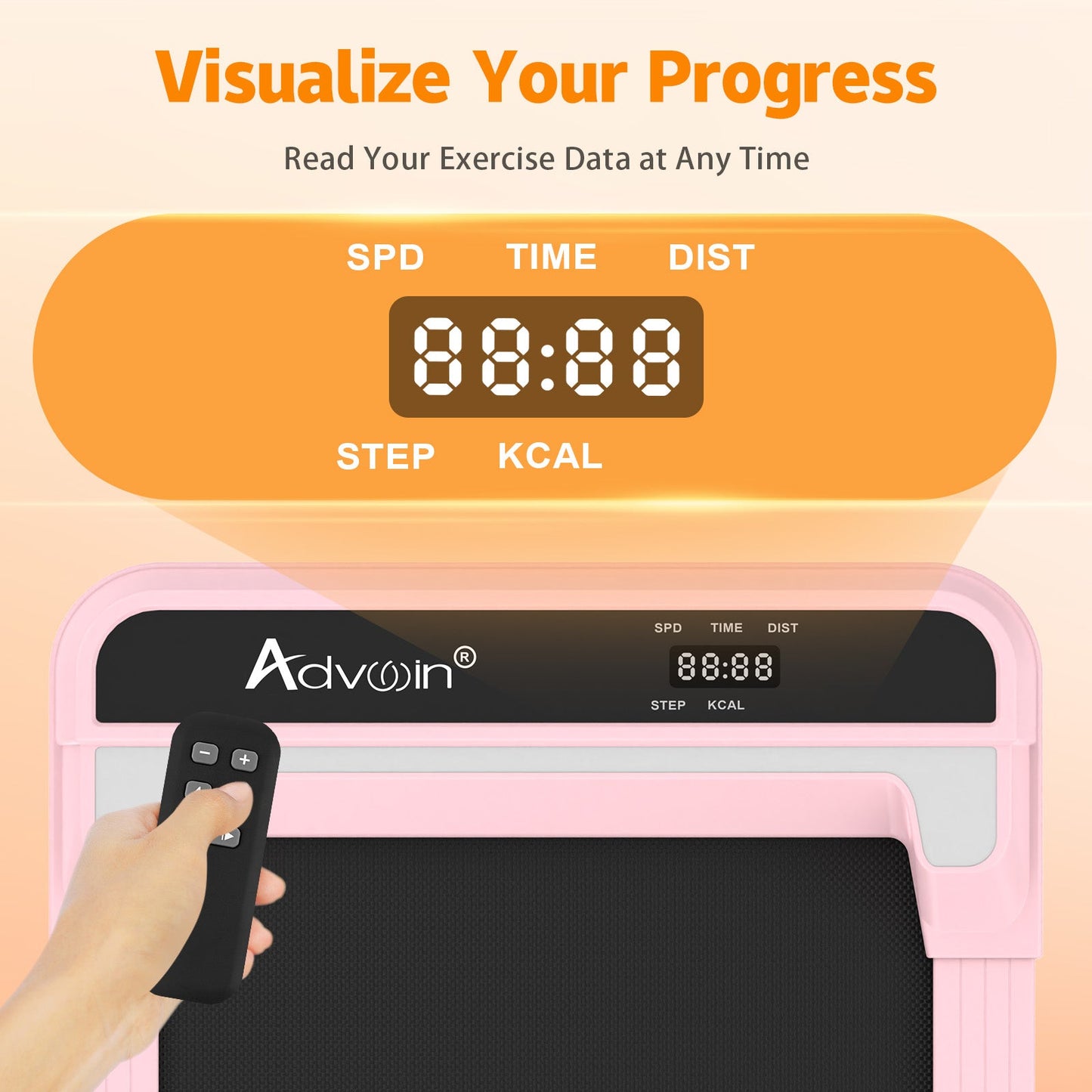 Advwin Walking Pad Under Desk Treadmill for Home Pink