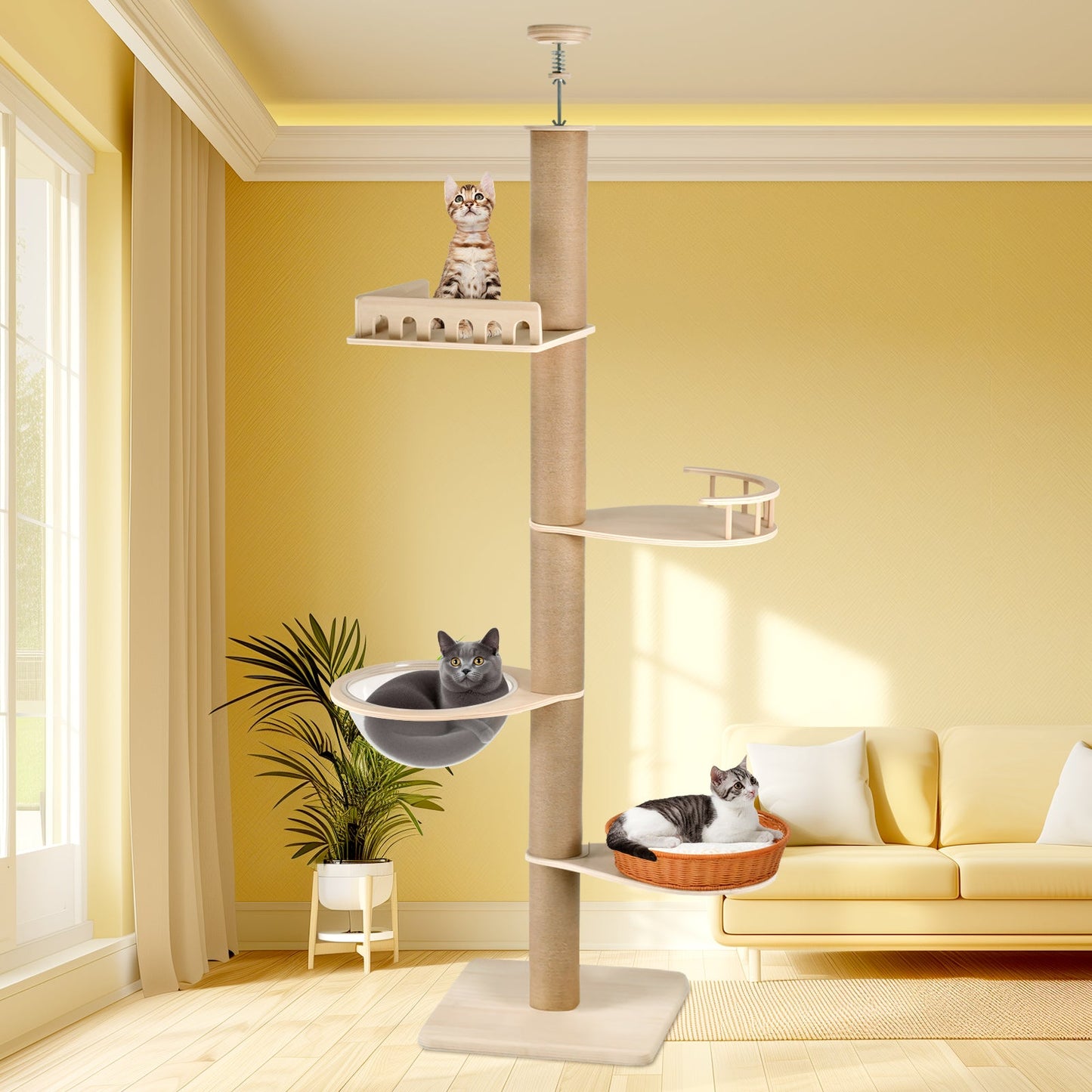 Advwin 5-Level Adjustable Cat Tree Tower 255¨C280cm
