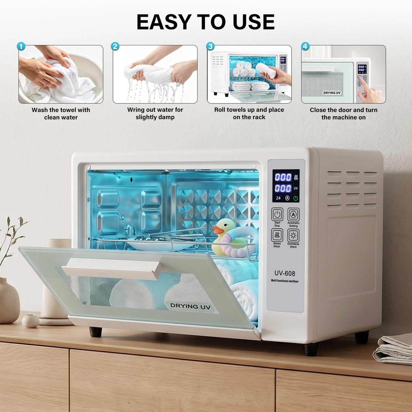 Advwin 24L Hot Towel Warmer with UV Sanitizer & Dryer