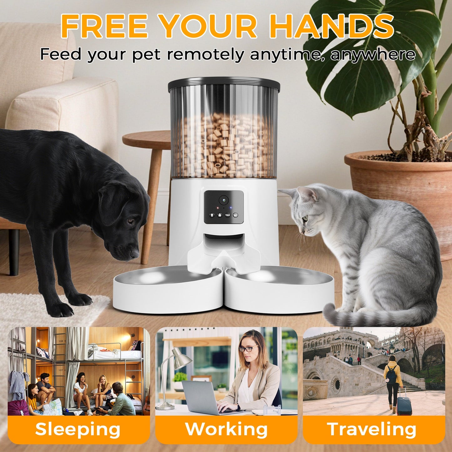 Advwin 4L Automatic Cat Feeder with HD Camera