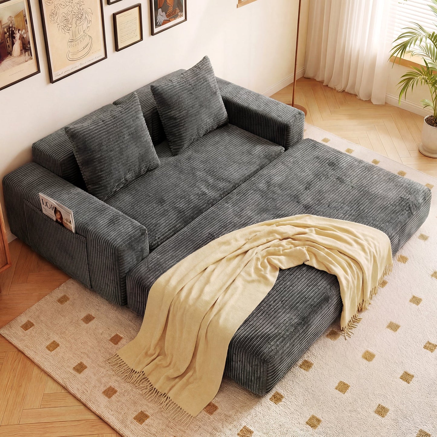 Advwin Folding Sofa Bed 2 in 1 Convertible Floor Sofa