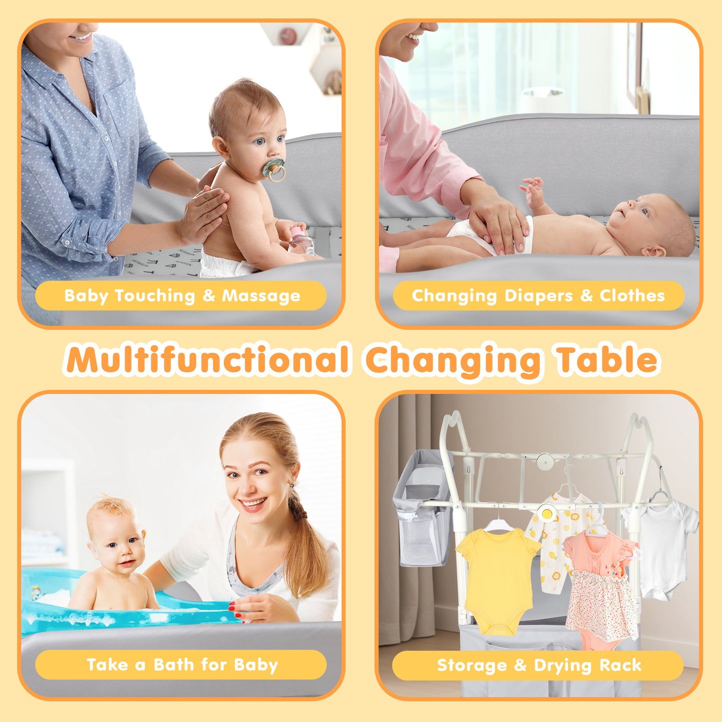 Advwin Portable Baby Changing Table with Adjustable Height