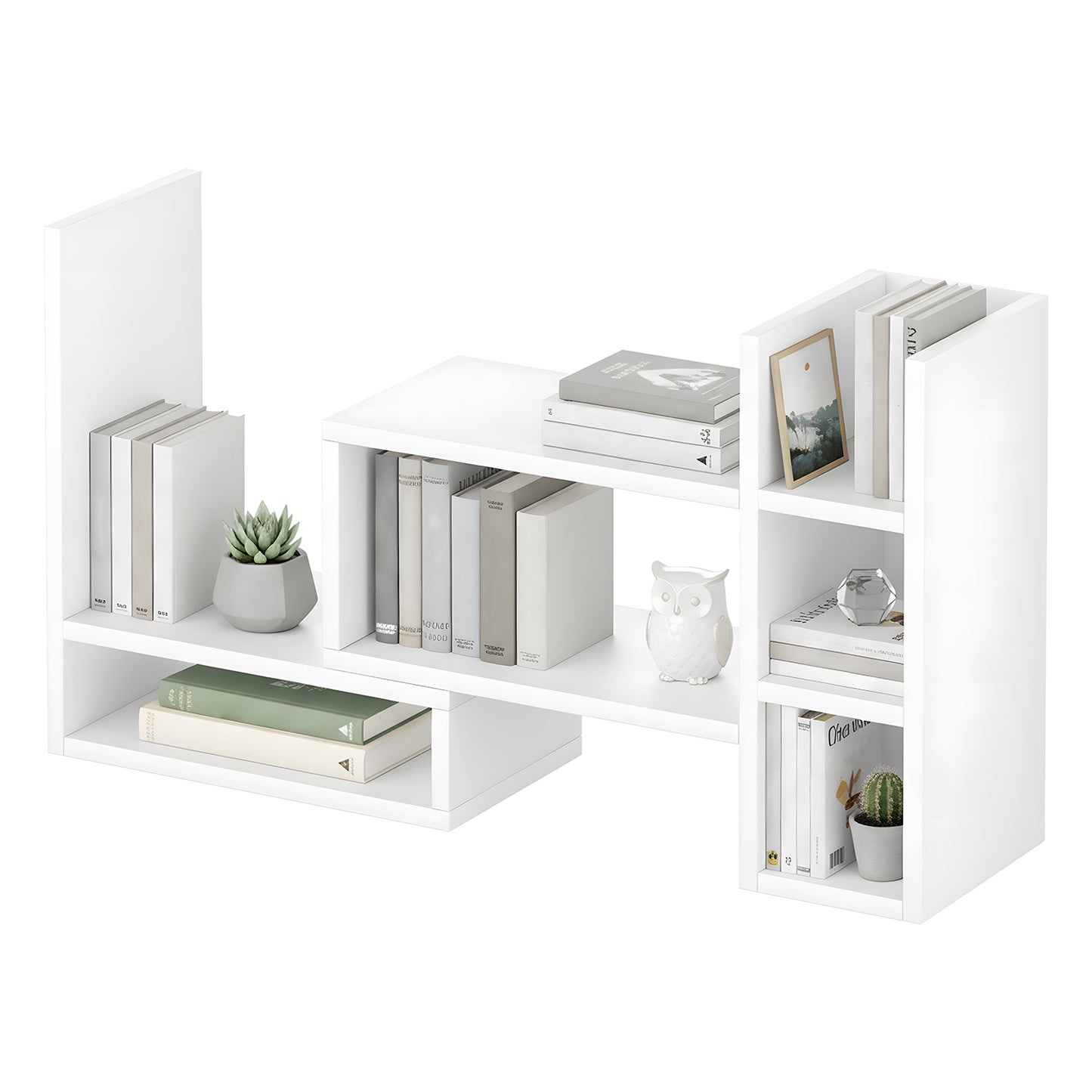 Advwin Adjustable Desktop Bookshelf Organizer