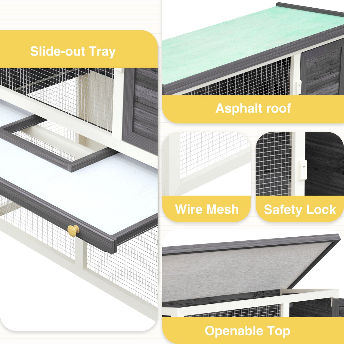 Advwin Wooden Pet Hutch Rabbit Cage House