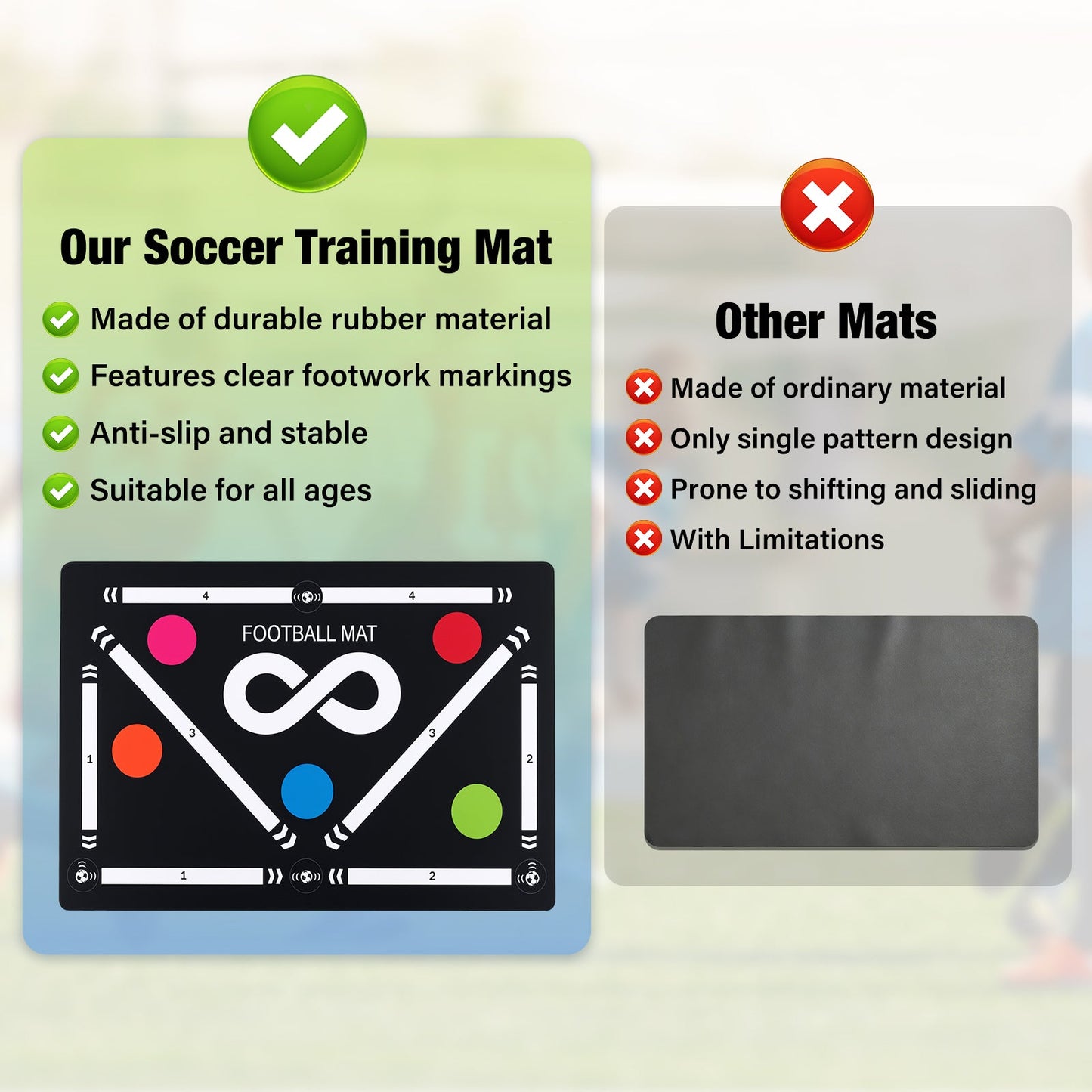 Advwin Soccer Training Mat Non-Slip Silent