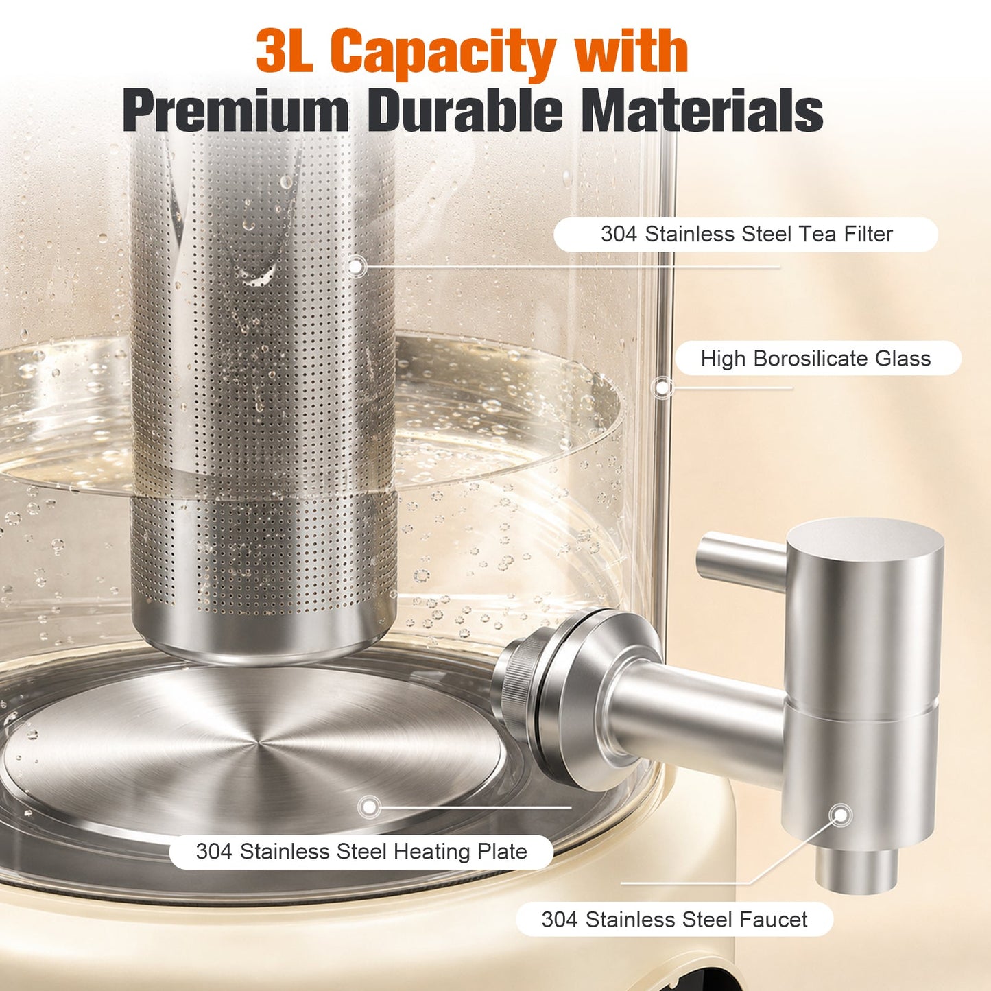 Advwin 3L Electric Kettle Hot Water Dispenser