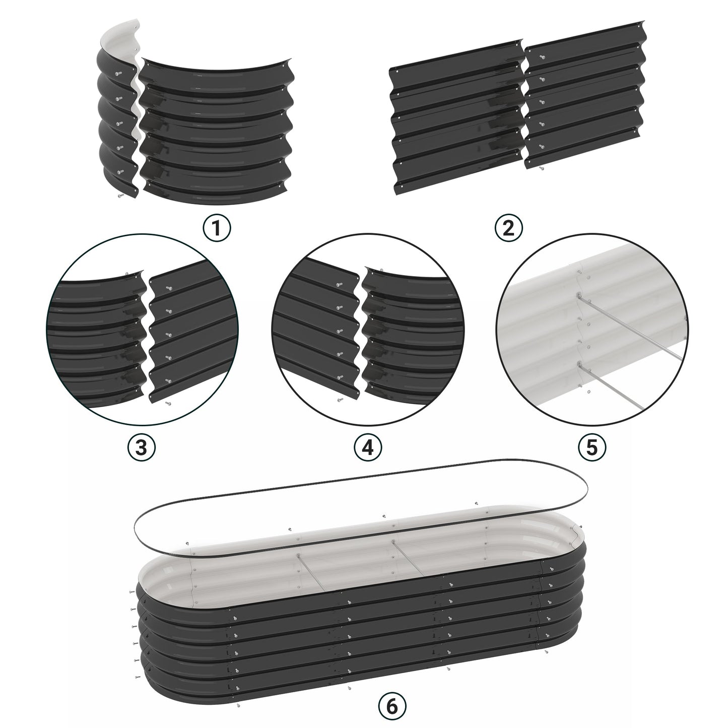 Advwin Raised Garden Bed Galvanised Steel Planter
