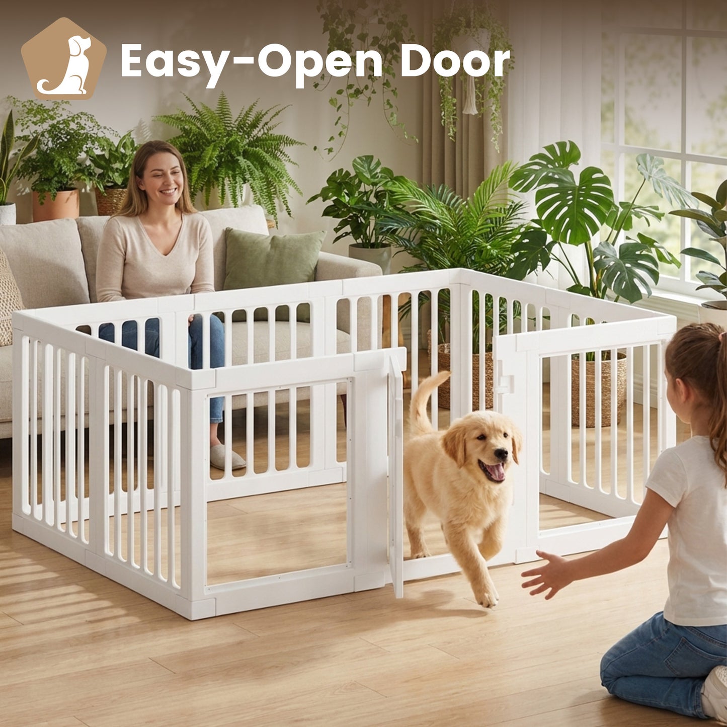 Advwin 10 Panels Dog Playpen with Door 24"H