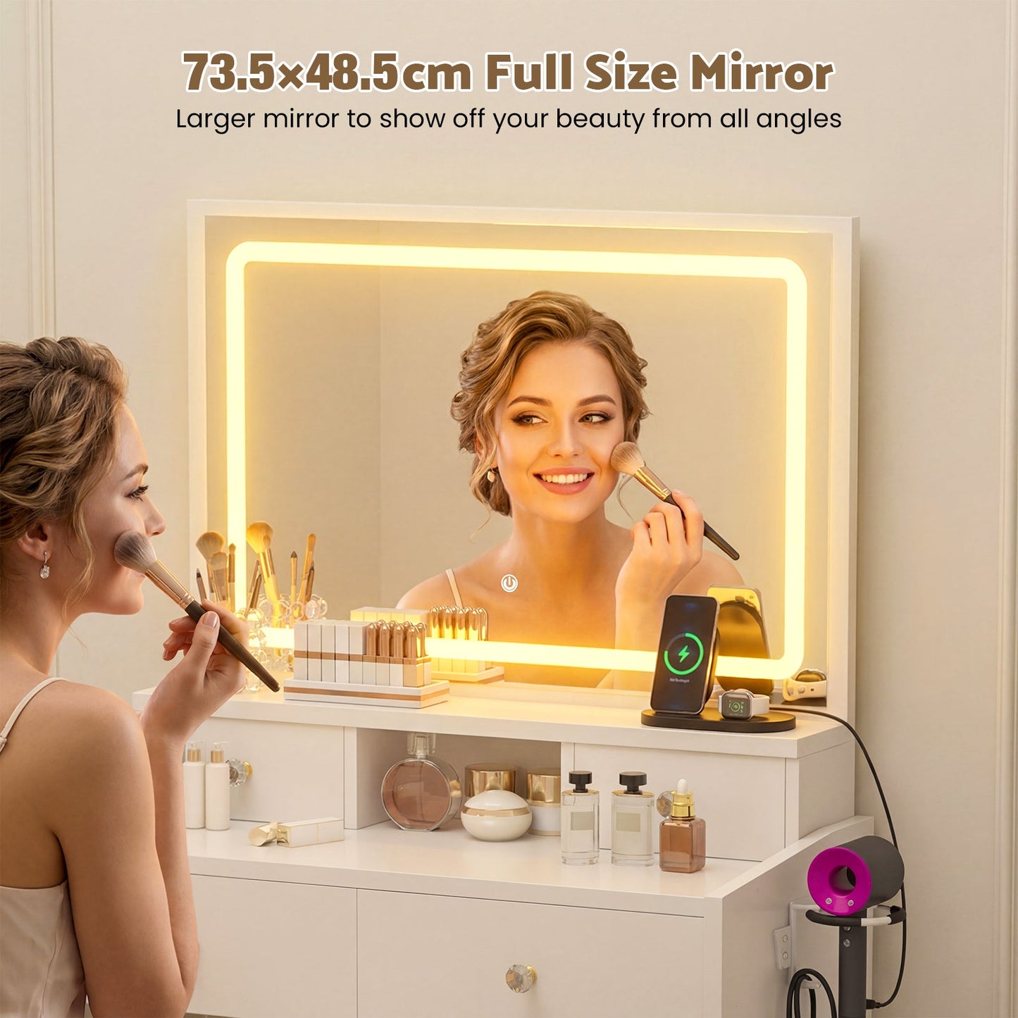 Advwin Makeup Vanity Desk with Charging Station