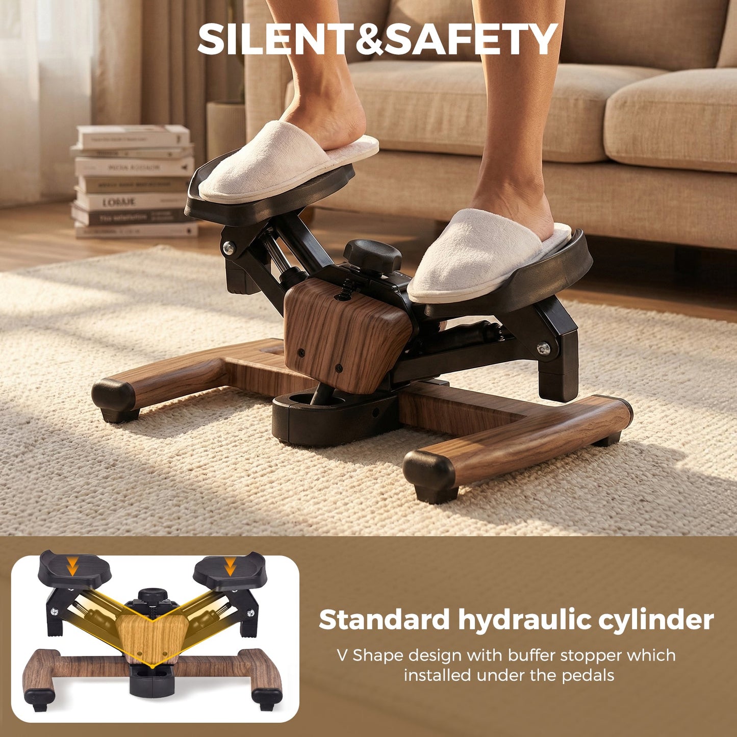 Advwin Mini Stepper Exercise Machine with LCD Monitor