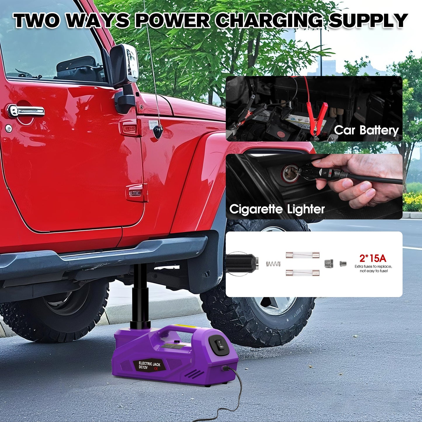 Advwin 5Ton 12V Electric Car Jack Lift Kit 15-45cm