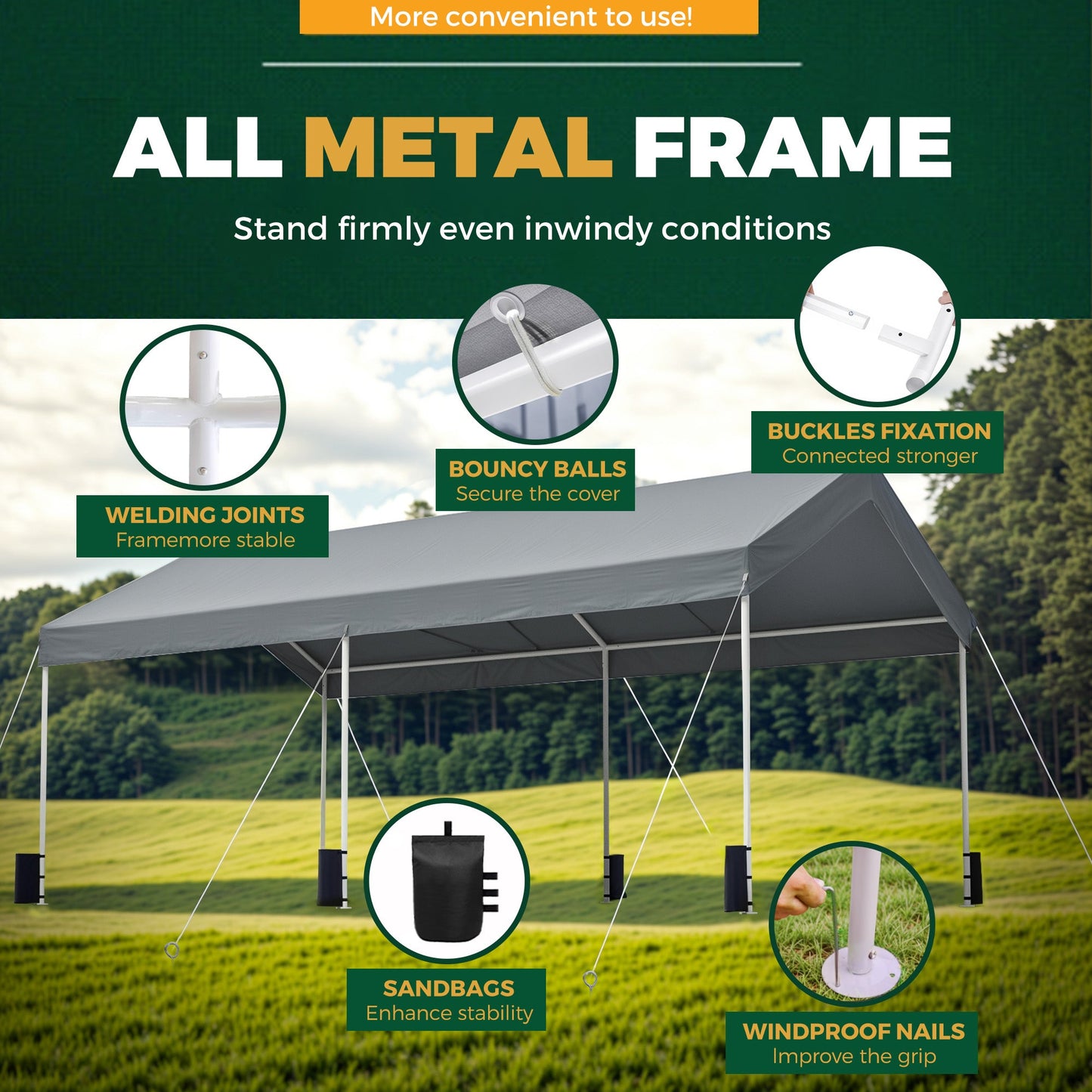 Advwin 3.68x6m Carport Canopy Portable Garage