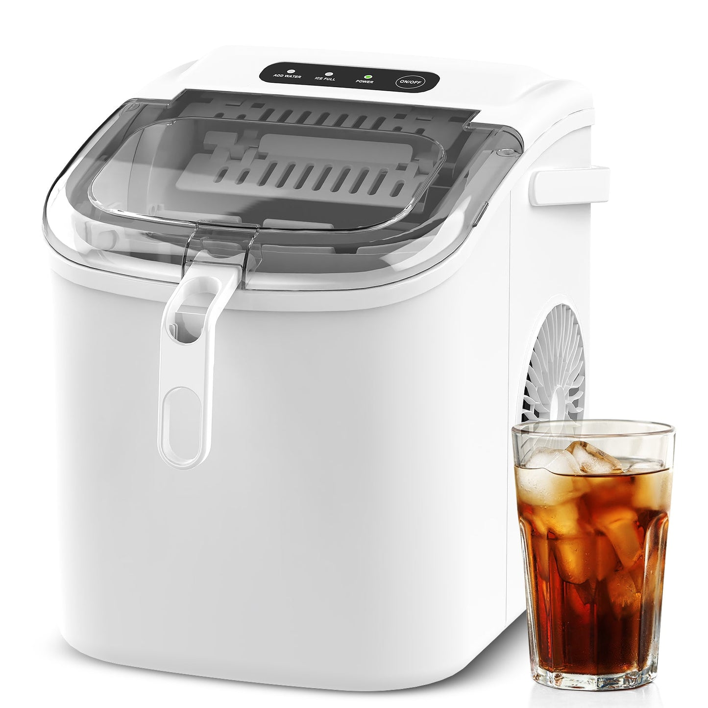 Advwin 12KG Self-Cleaning Ice Makers with Handle White