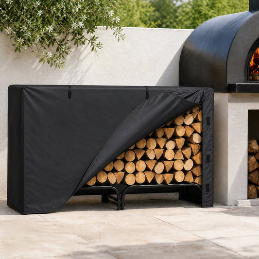 Advwin 7.5FT Firewood Rack with 600D Oxford Cover