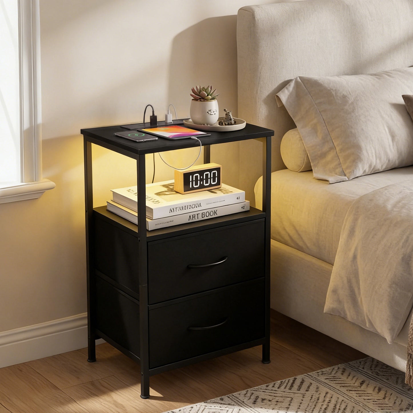 Advwin LED Bedside Table 60cm