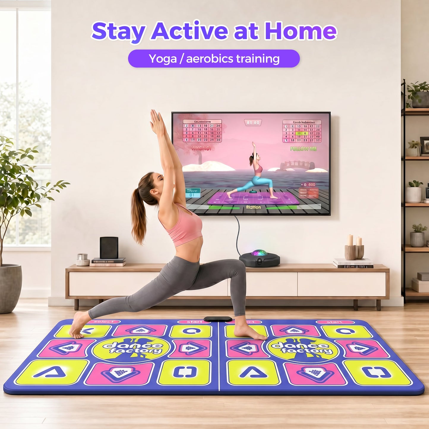 Advwin Double Dance Mat 2 Player Wireless Dance Game Mat