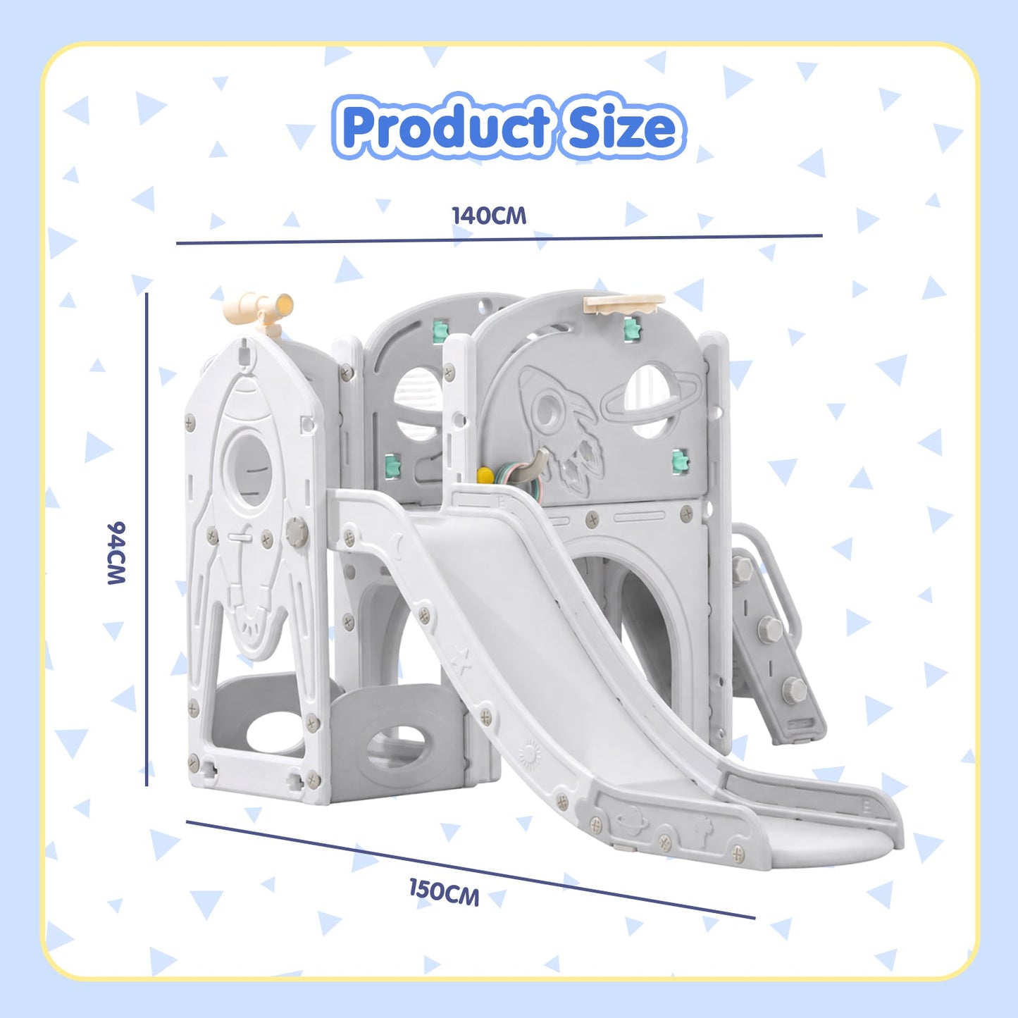 Advwin 9 in 1 L-Shaped Toddler Slide Playset