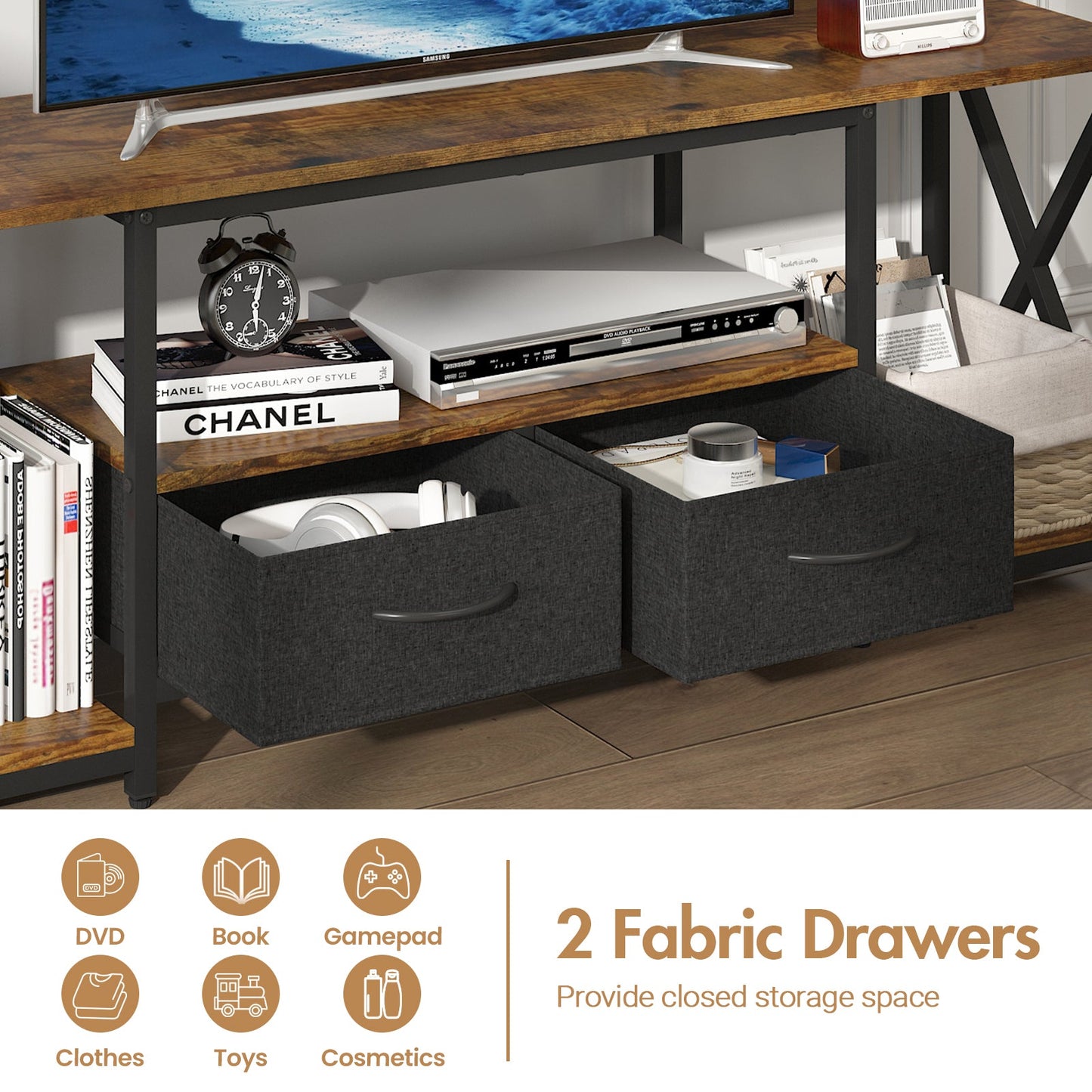 Advwin 160cm TV Cabinet Entertainment Unit with Storage