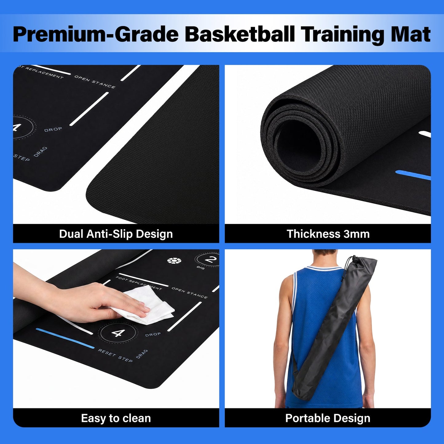 Advwin Portable Basketball Footwork Training Mat Set