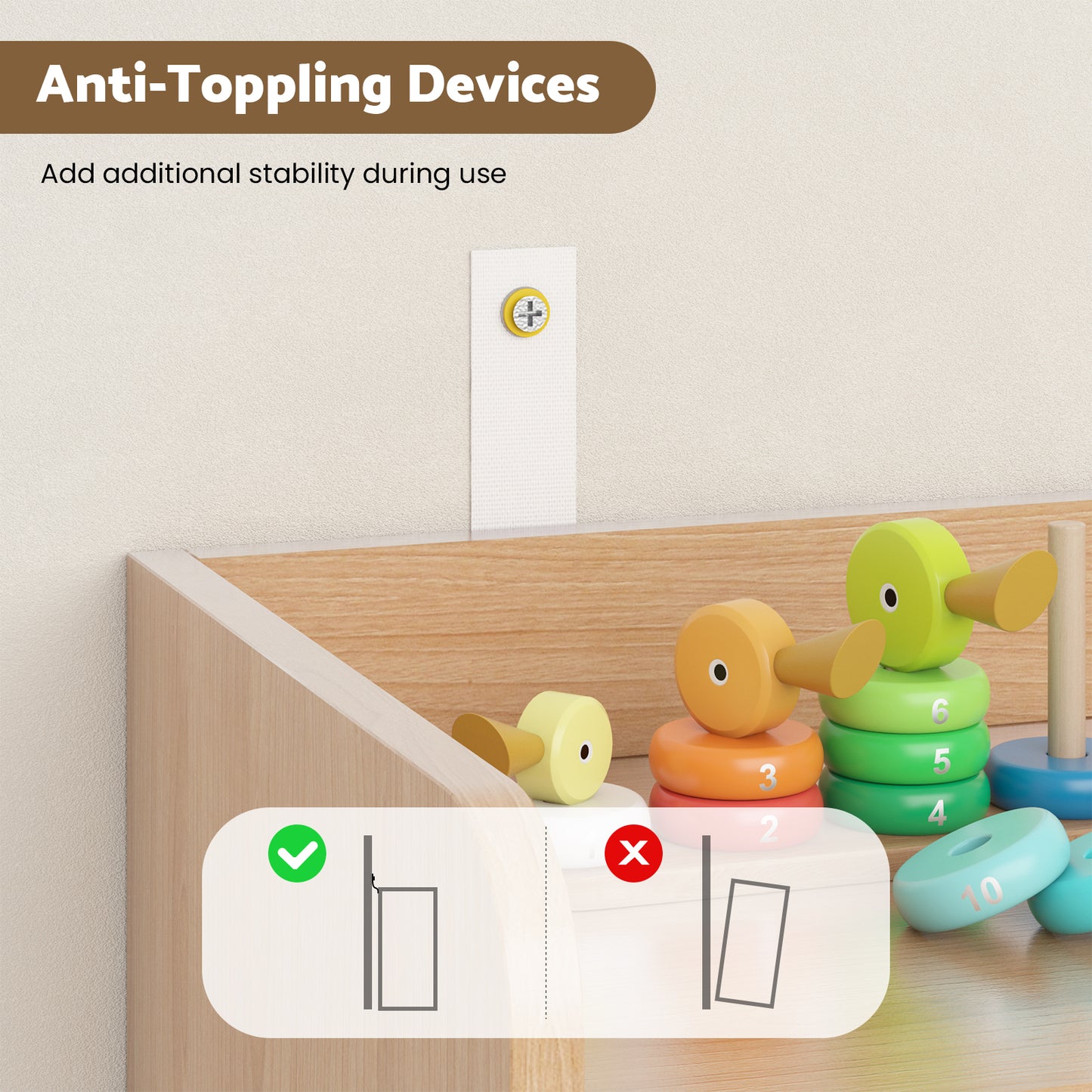 Advwin Dual-Sided Kids Bookshelf & Toy Storage Organiser