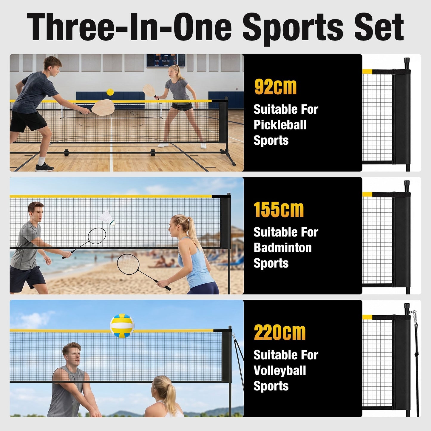 Advwin Badminton Net Set for Adults & Kids