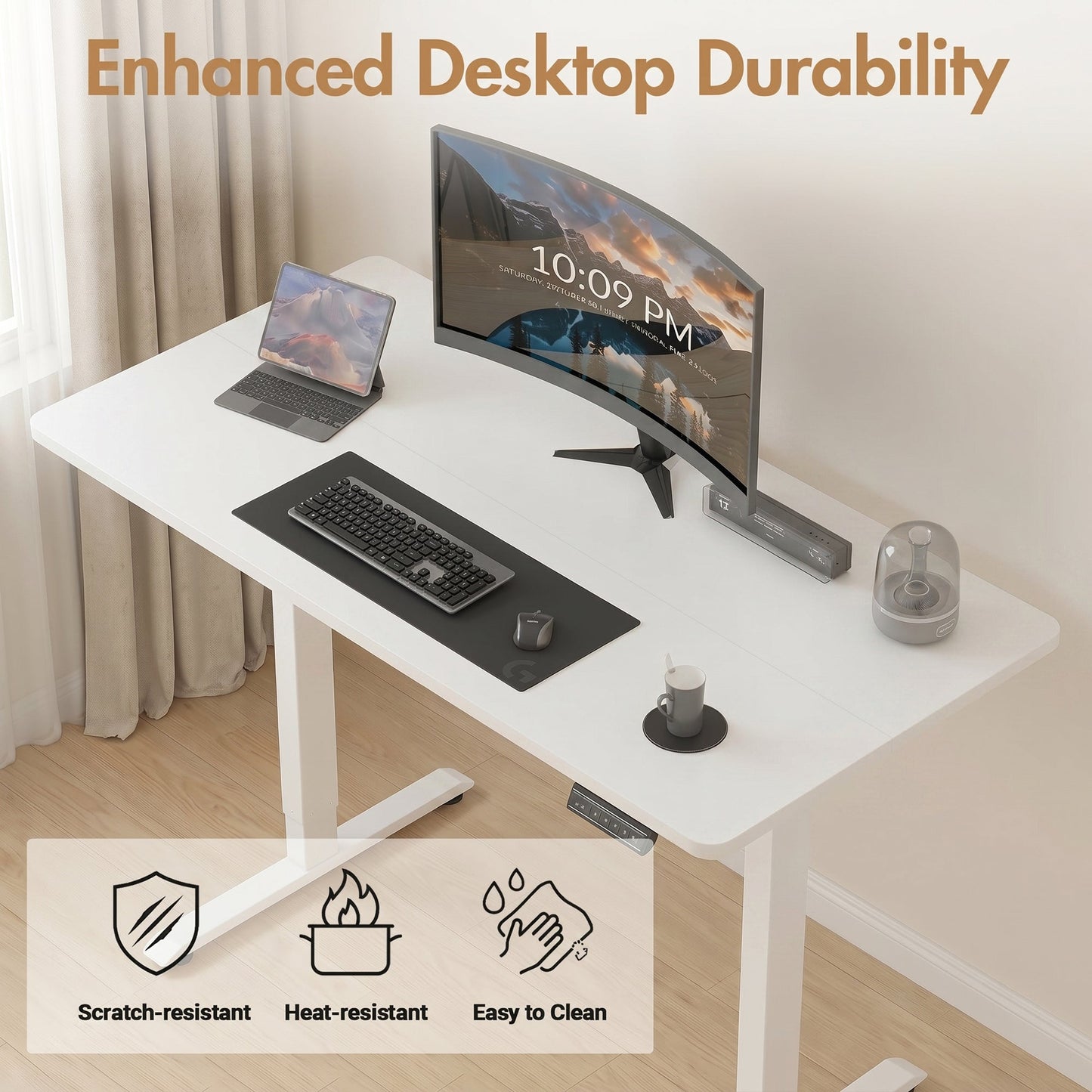 Advwin 133x60cm Electric Standing Desk Height Adjustable
