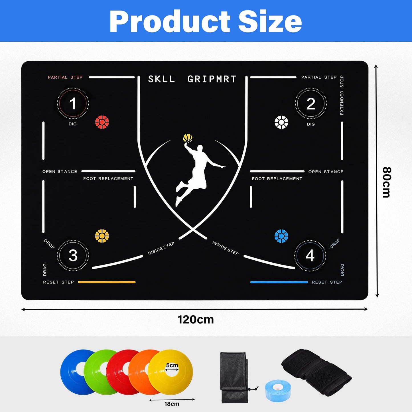 Advwin Portable Basketball Footwork Training Mat Set