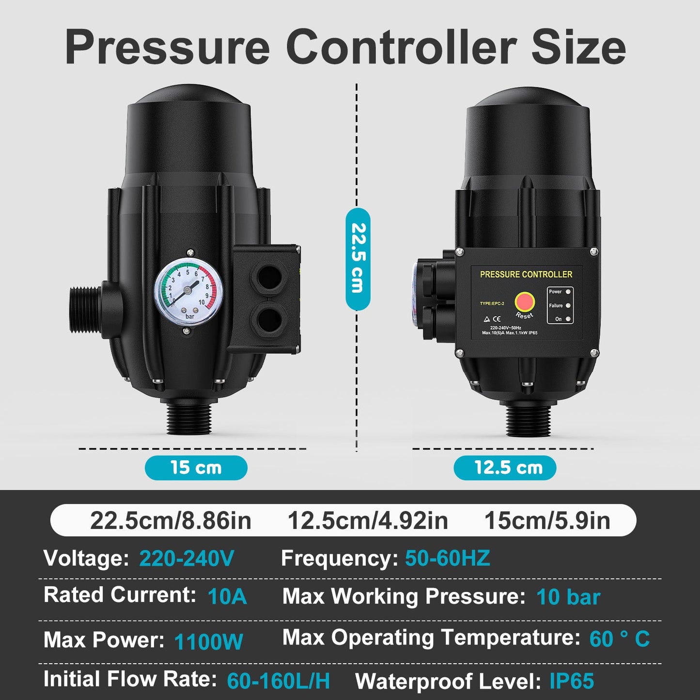 Advwin Water Pump  550W Automatic High Pressure Pumps Controller